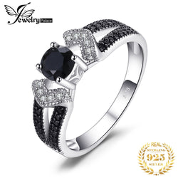 JewelryPalace 925 Sterling Silver Genuine Black Spinel Ring