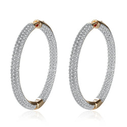 Sterling Silver 34mm Circle Hoop Earrings for Women