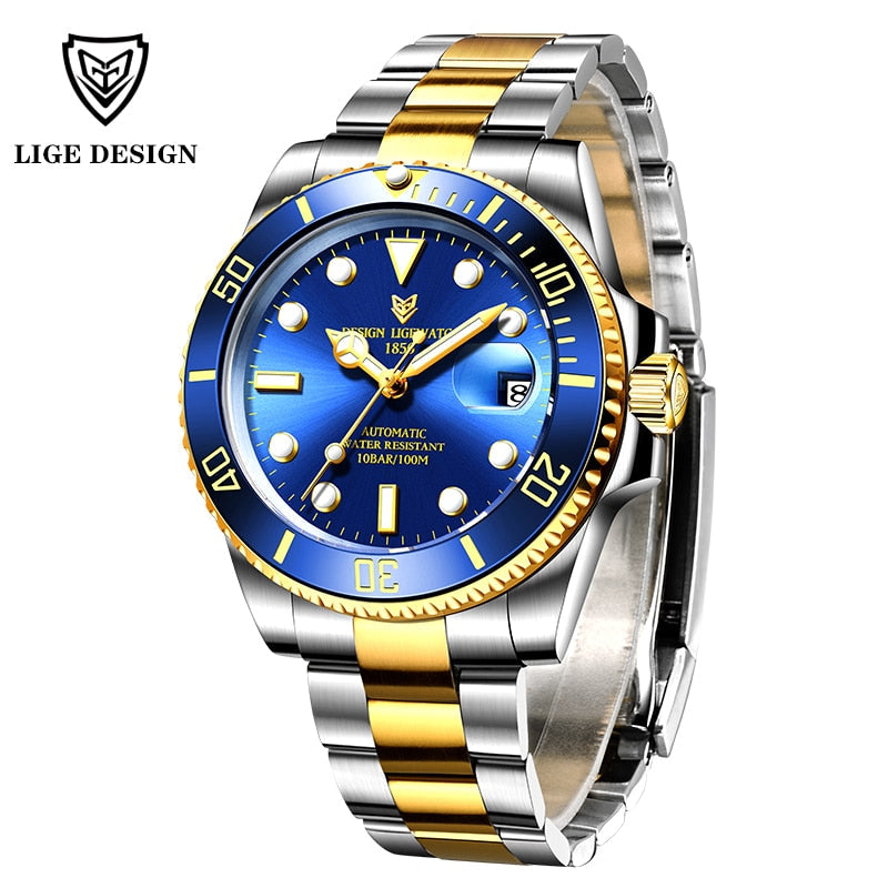 316L Steel Sapphire Automatic Mechanical Watch for Men
