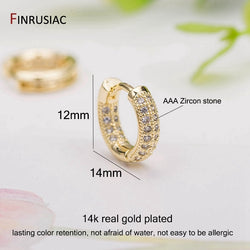 2020 New Trendy Round Circle Zircon Rhinestone Hoop Earrings Gold Plated Korean Earring For Women Jewelry