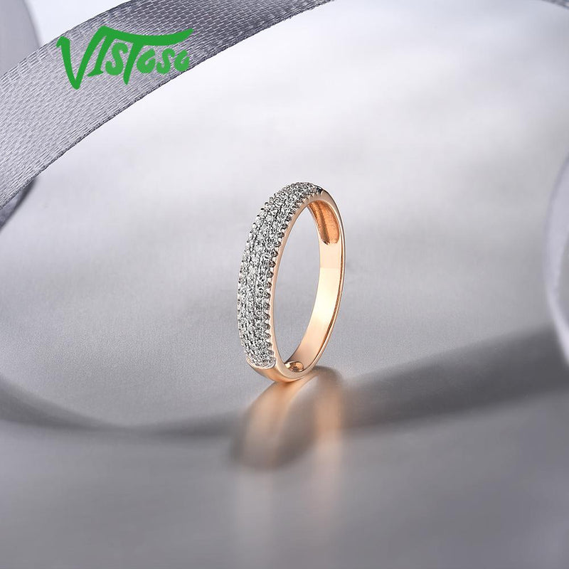 14K Rose Gold Diamond Ring for women