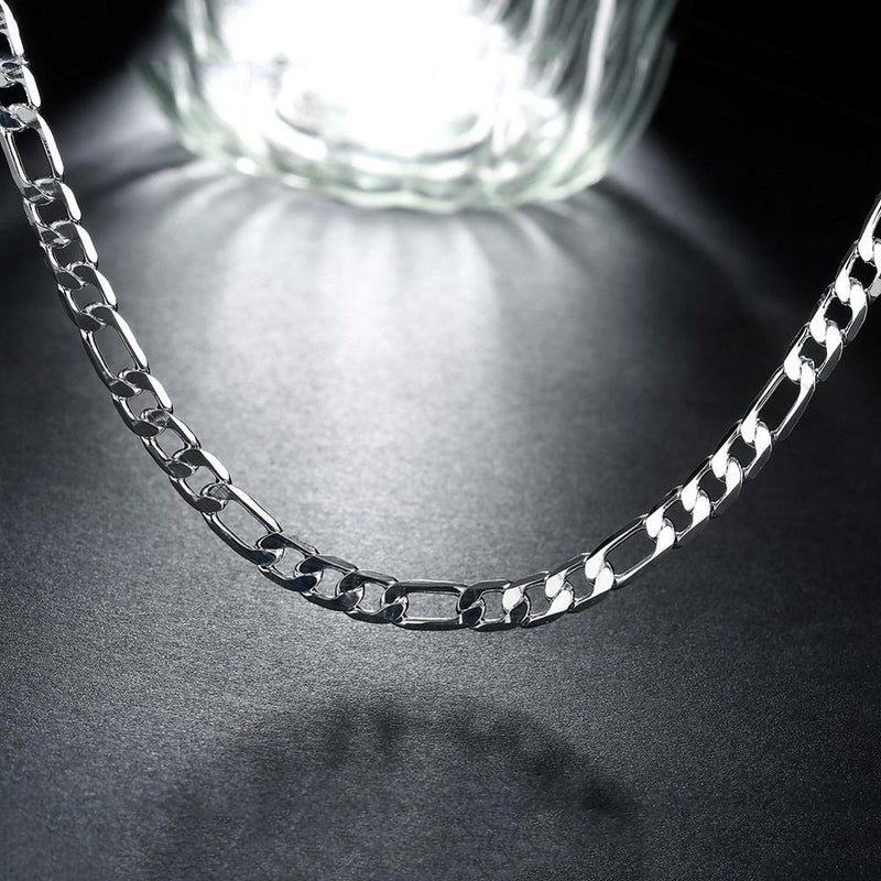 Fashion Classic Figaro Chain Necklace 925 Sterling Silver