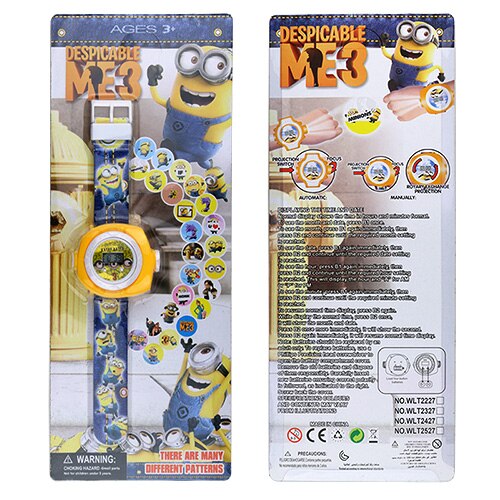 Gold-tone Cartoon Pattern Digital LED Watch for Children