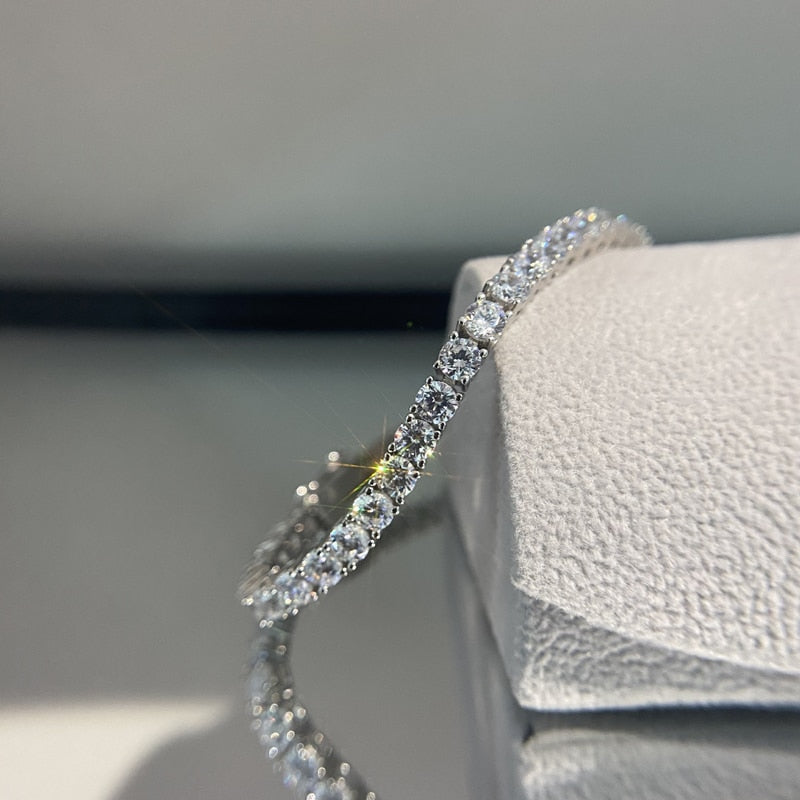 925 Sterling Silver Diamond Tennis Bracelet for Women