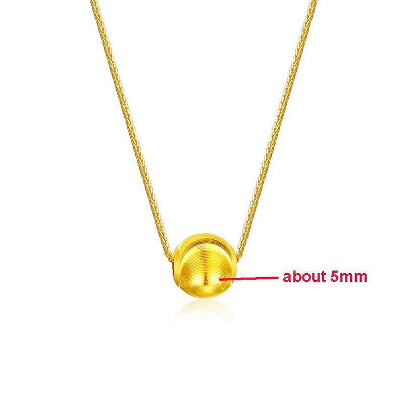 18K Gold Sliding Ball Clavicle Chain Necklace for Women