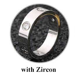 Rose Gold Stainless Steel Ring with Cross and Stone for Women Men