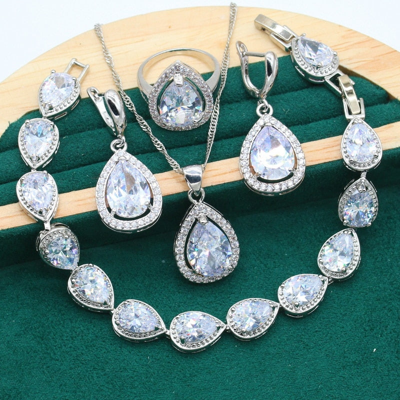 925 Sterling Silver Rainbow Topaz Jewellery Set for Women