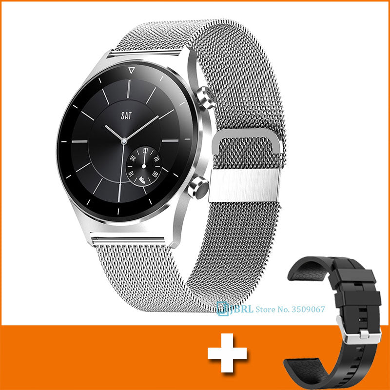 Stainless Steel Smartwatch with Fitness Tracker and Touchscreen for Men