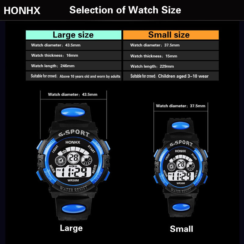 HONHX Sport Watches Men Watch Electronic Digital Display Sports Male Clock Mens 30M Waterproof Alarm Man Wristwatches Hot &50