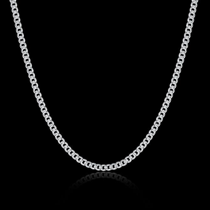 925 Sterling Silver 2mm Chain 1618\20\"22\"24\" Fit Charms Necklace\""