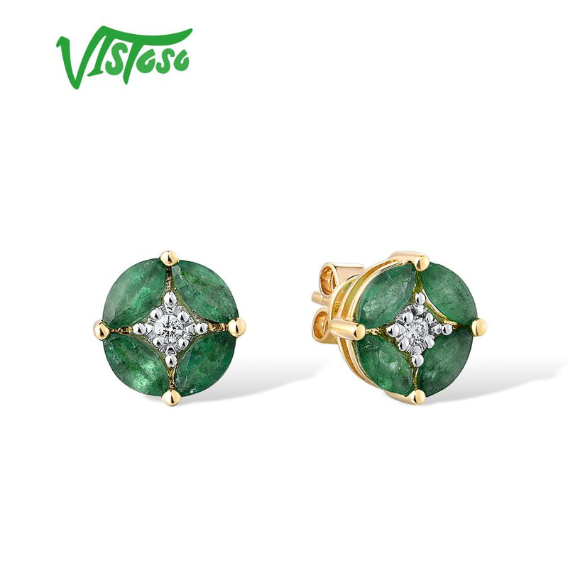 14K Gold Marquise Emerald, Blue Sapphire, Ruby Stud Earrings for Lady