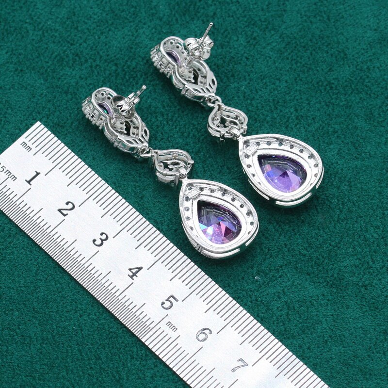 925 Silver Purple Zircon Jewelry Set for Women