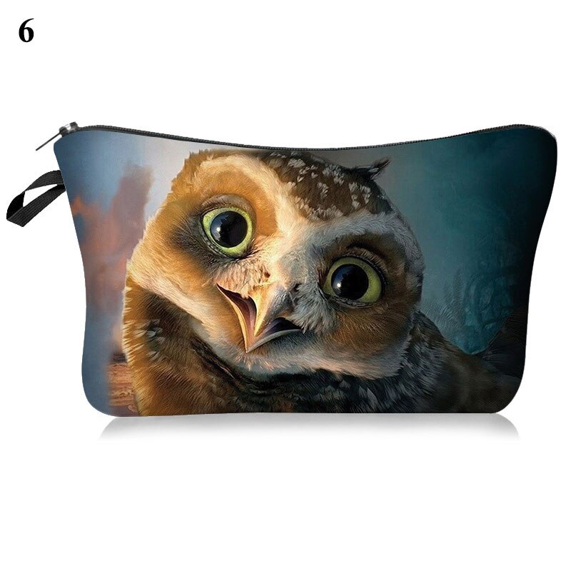 Toiletry Tool Makeup Bag Case Cosmetic Cartoon Bag Cat and Mouse Animal Printing Organizer Bag Travel Case Cute Polyester Pouch