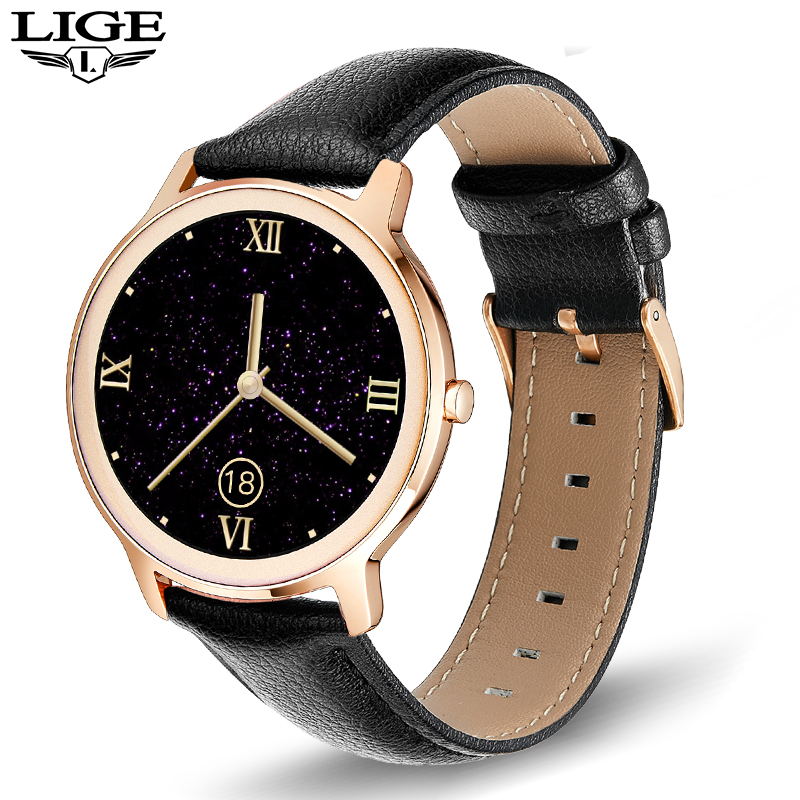 LIGE 2021 New Smart Watch Women Physiological Heart Rate Blood Pressure Monitoring For Android IOS Waterproof Ladies Smartwatch