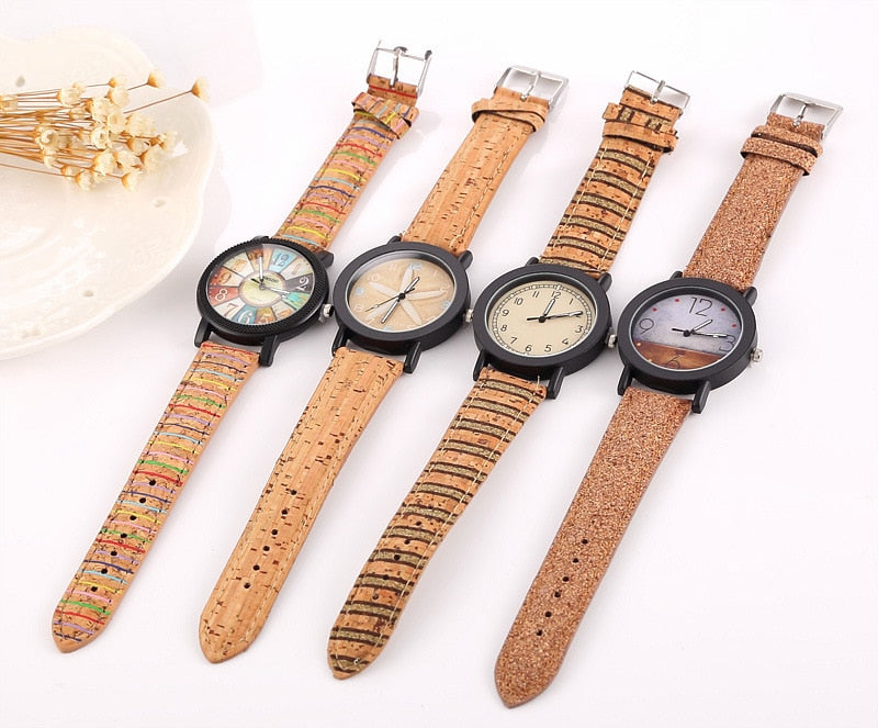 Fashion High-Quality Grain Leather Quartz Wristwatch