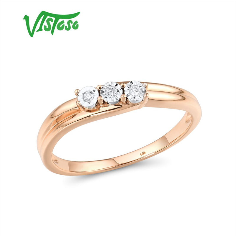 14K Rose Gold Diamond Ring for Women