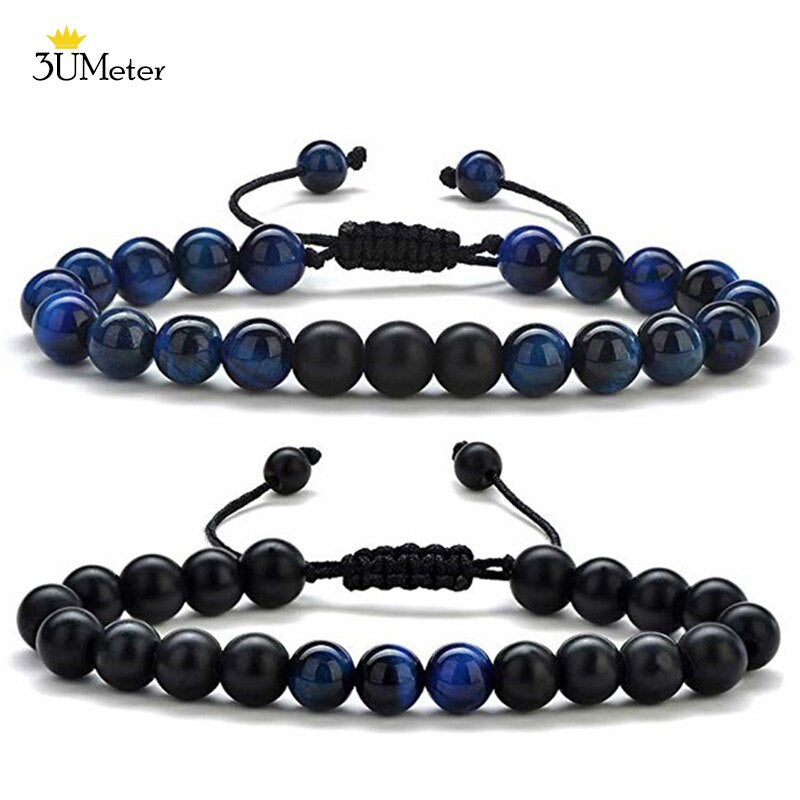 Natural Stone 7 Chakra Tiger Eye Beads Bracelet for Men Women