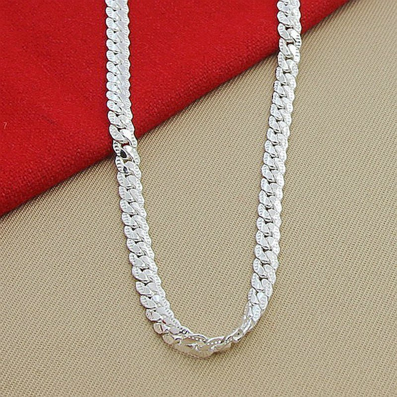 High Quality 925 Sterling Silver 6mm Chain Necklace