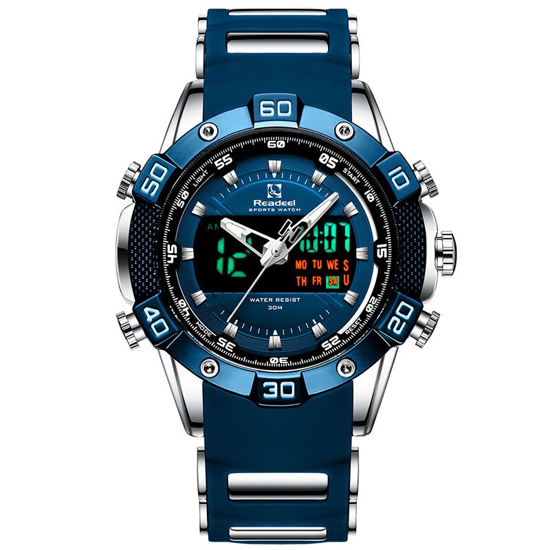 Relogio Masculino READEEL Sport Waterproof Watches Men Luminous Dual Display Alarm Top Brand Luxury Quartz Watch Wholesale