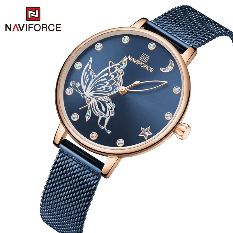 Stainless Steel Mesh Quartz Watch for Women