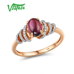 14K Rose Gold Rhodolite Garnet Ring for Women