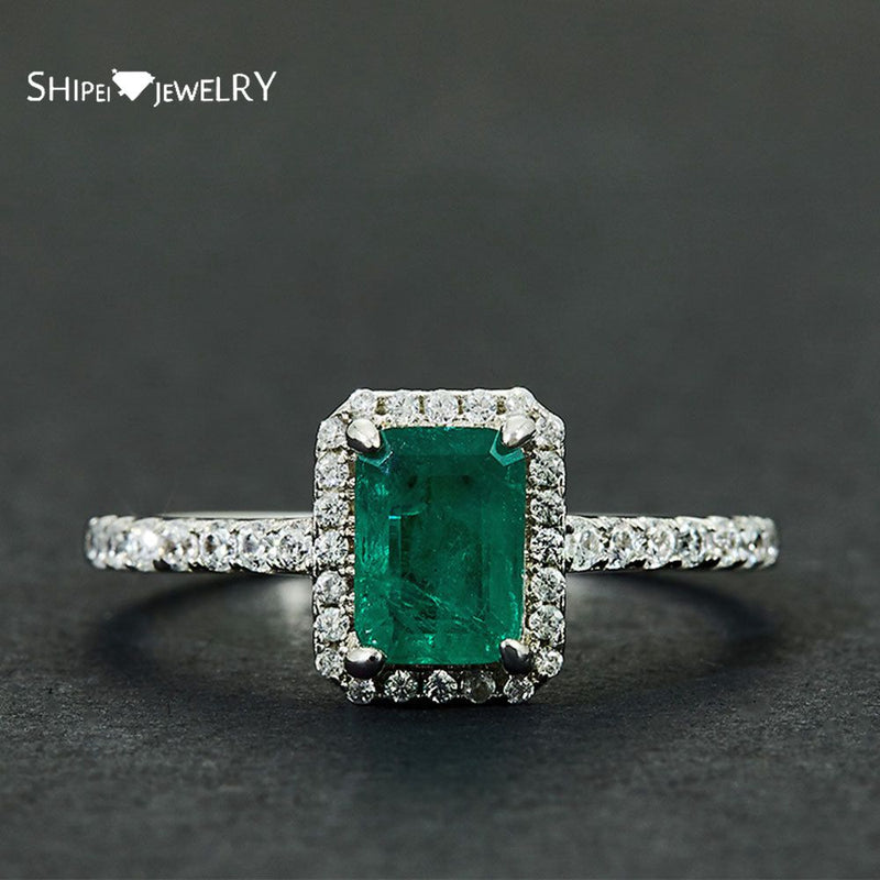 Sterling Silver Emerald Ring for Women