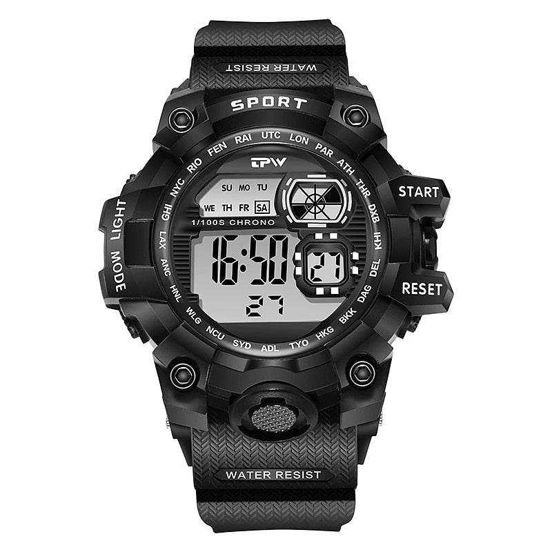 Transparent Jelly Color LED Digital Watch with Chrono and Alarm for Women
