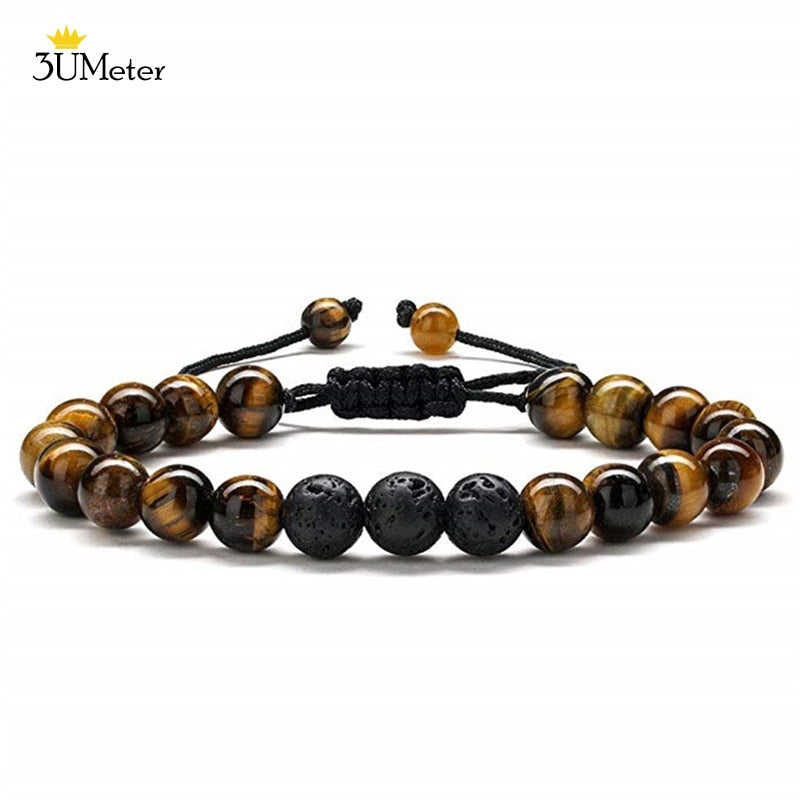 Natural Stone 7 Chakra Tiger Eye Beads Bracelet for Men Women