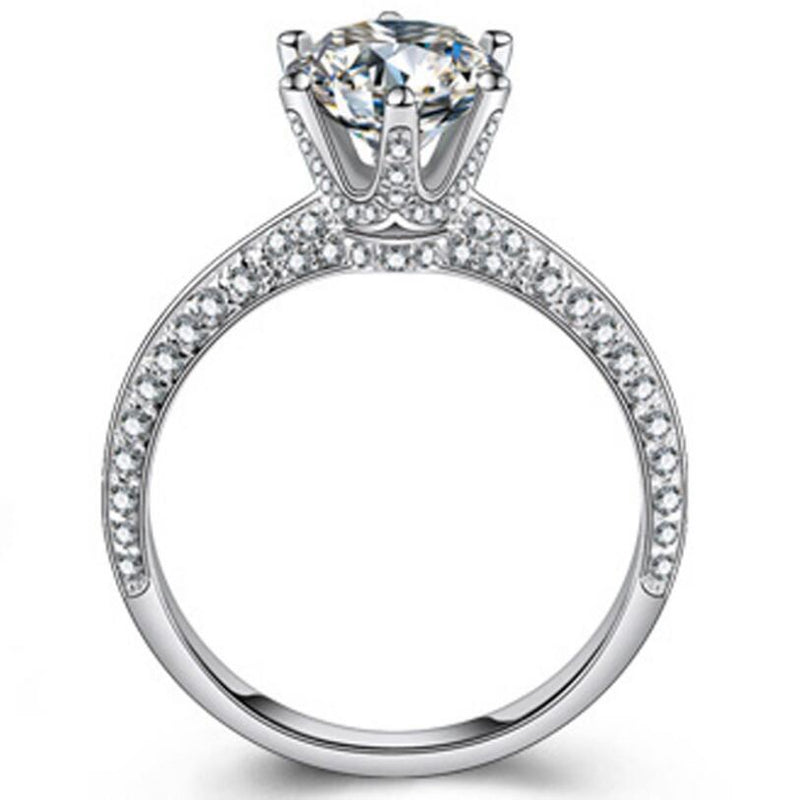 YANHUI Luxury 925 Sterling Silver 2.0ct Lab Diamond Ring