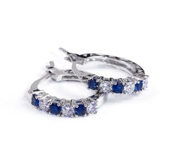 Sterling Silver Round Clear Zircon Stud Earrings