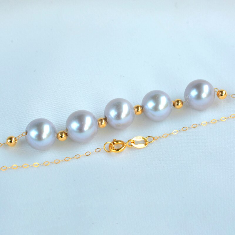 18K Gold AKOYA Pearl and Ball Pendant Necklace for Women