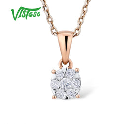 14K Rose Gold Diamond Pendant for Women