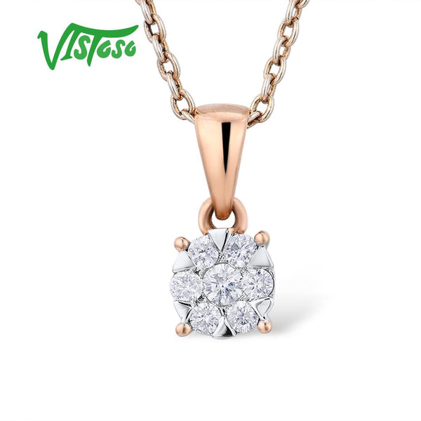 14K Rose Gold Diamond Pendant for Women