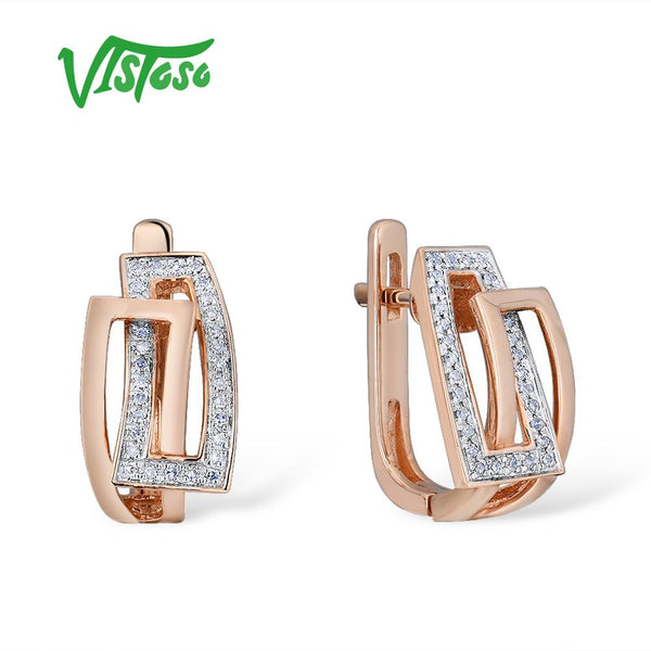 14K Rose Gold Diamond Earrings