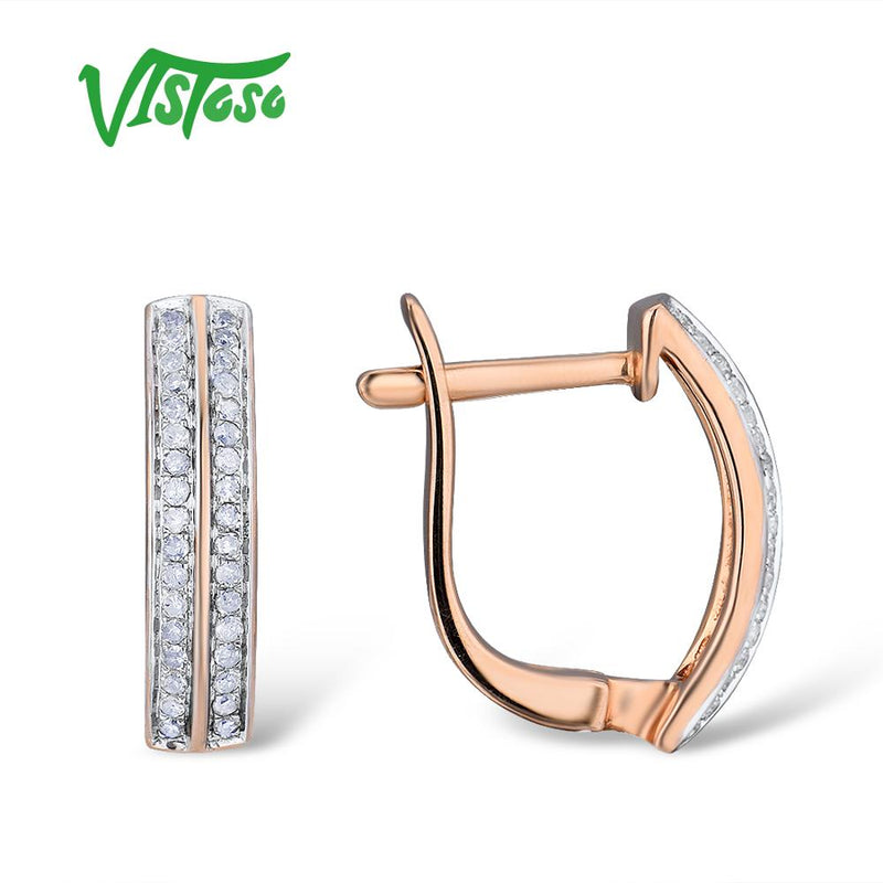 14K Rose Gold Diamond Stud Earrings