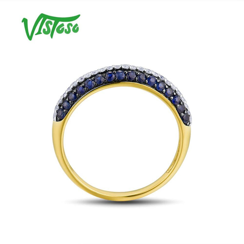 14K Yellow Gold Sapphire and Emerald Ring for Women