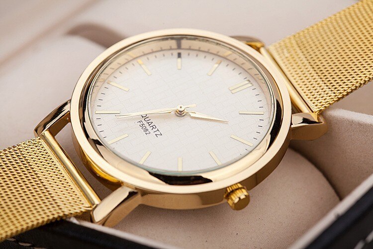 Women Wacthes Top Gold Casual Quartz Watch Women Full Stainless Steel watches Metal Mesh Relojes Clock Men Wristwatch Hot