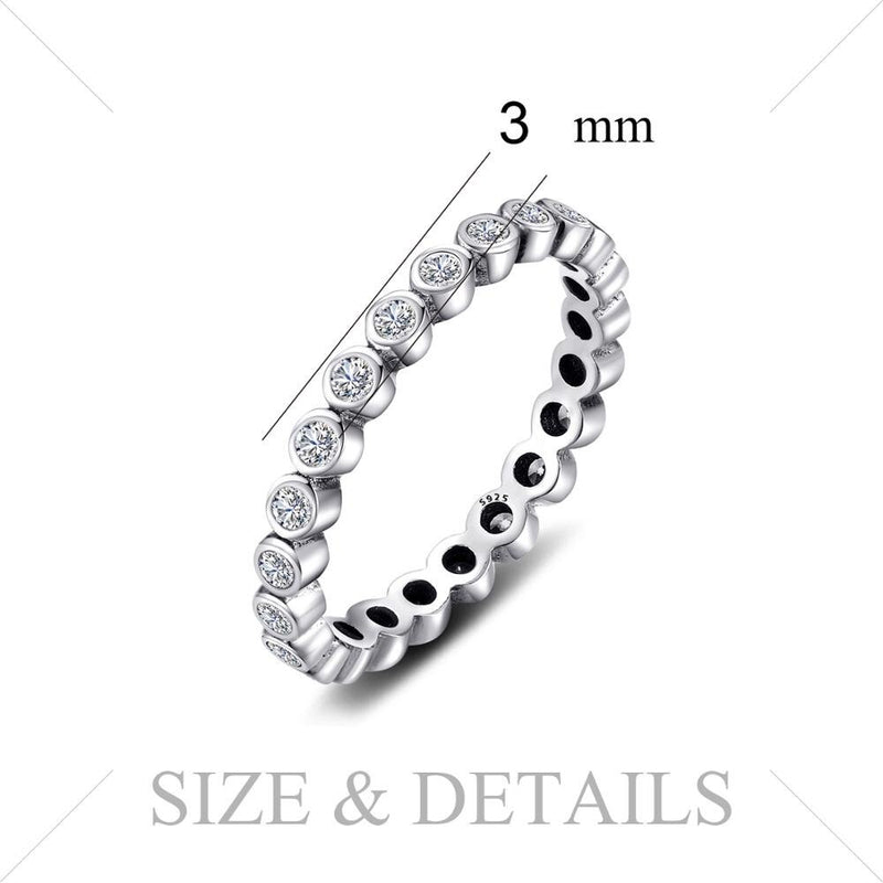 JPalace 925 Sterling Silver Cubic Zirconia Stackable Ring