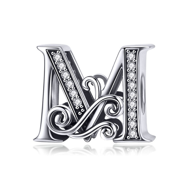 925 Sterling Silver Alphabet Beads Bracelet for Her