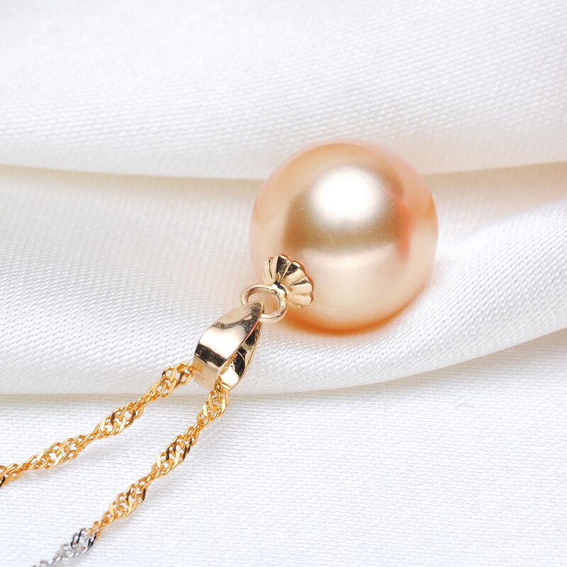 NYMPH 18K Gold au750 Natural Southsea Pearl Pendant & 925 Sterling Silver Necklace