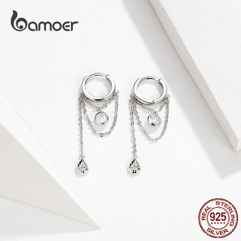 Sterling Silver Waterdrop Geometric Earrings for Women