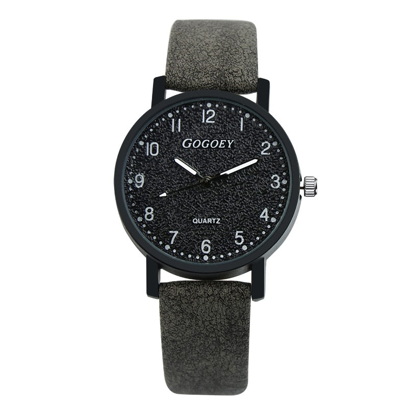 Gogoey Trendy Quartz Leather Band Watches For Women