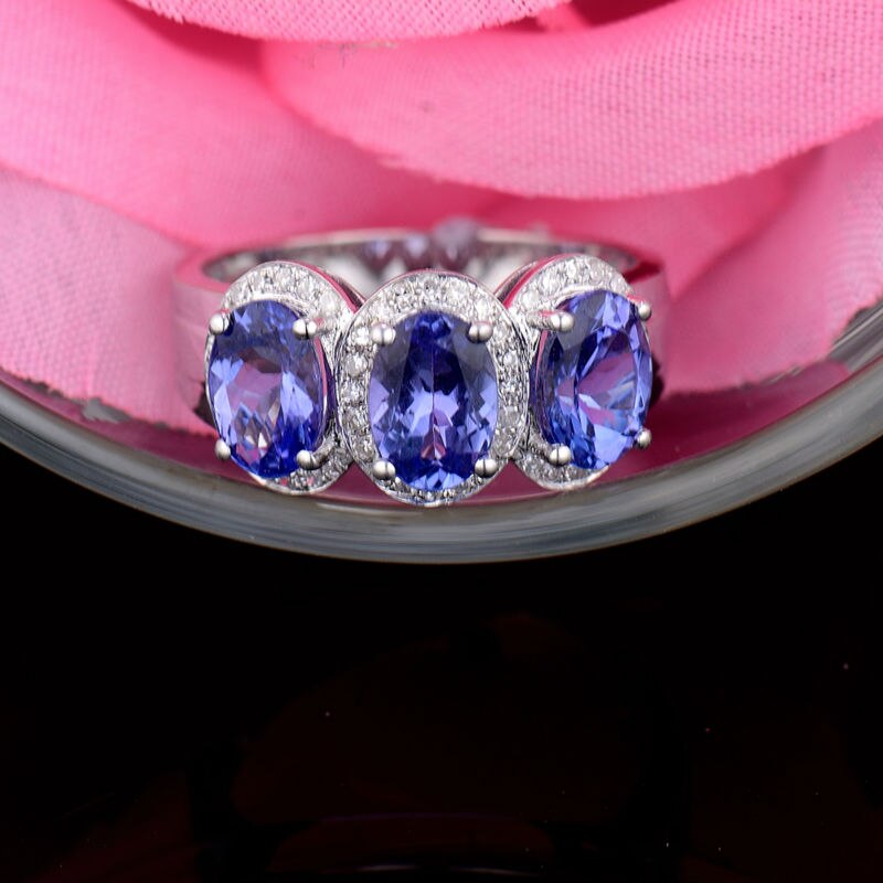 14KT White Gold Tanzanite Engagement Ring