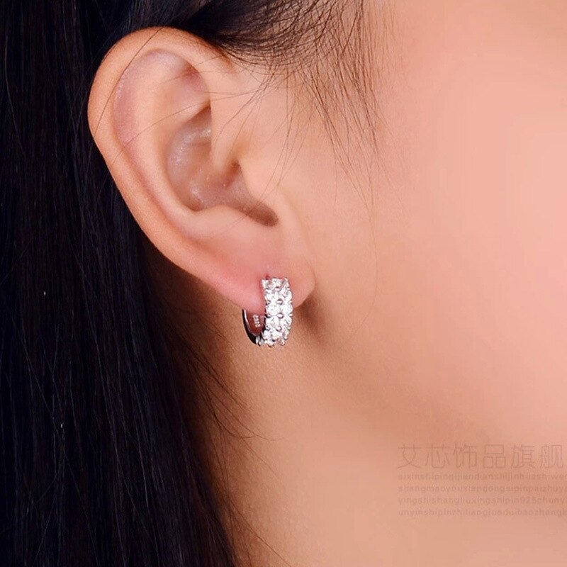 NEHZY Silver buckle wild double crystal ear jewelry lovely ladies fashion high quality jewelry manufacturers wholesale