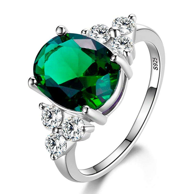 925 Sterling Silver Oval Cut Zircon Ring for Women