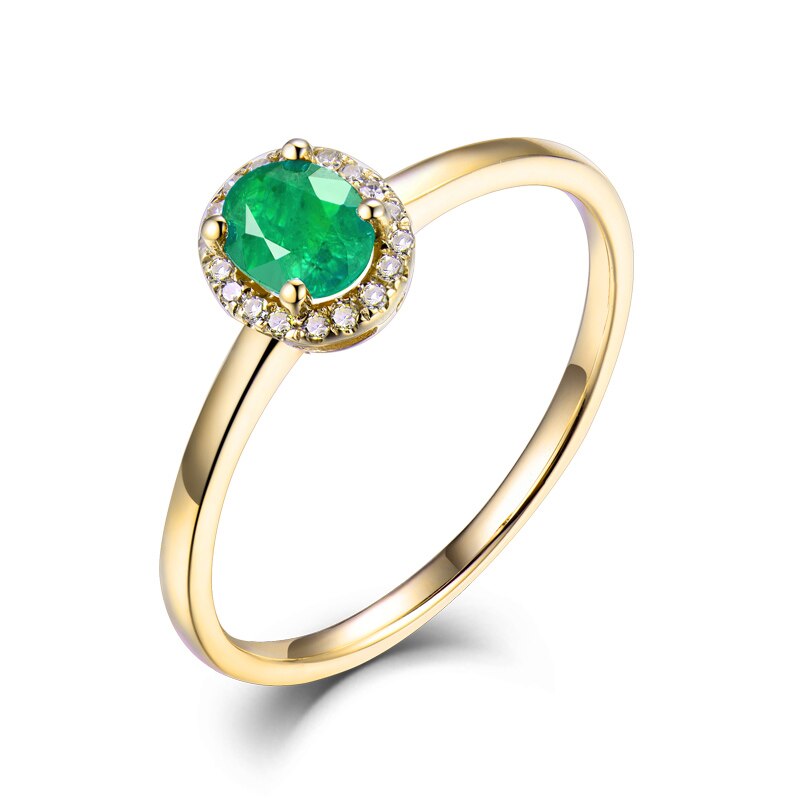 14K Yellow/Rose Gold Emerald Ruby Diamond Ring for her