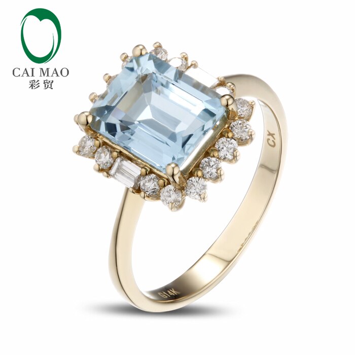 14k Gold Aquamarine Engagement Ring for Her