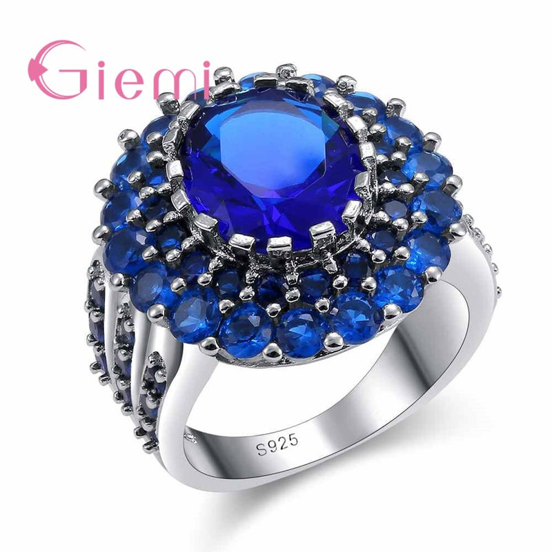 925 Sterling Silver Austrian Crystals Ring for Women