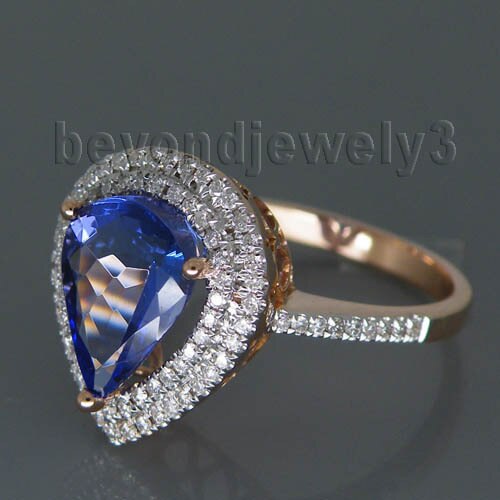 14K Rose Gold Tanzanite Ring for Women