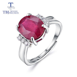 TBJ 925 sterling silver Natural Ruby oval 9*11mm Ring